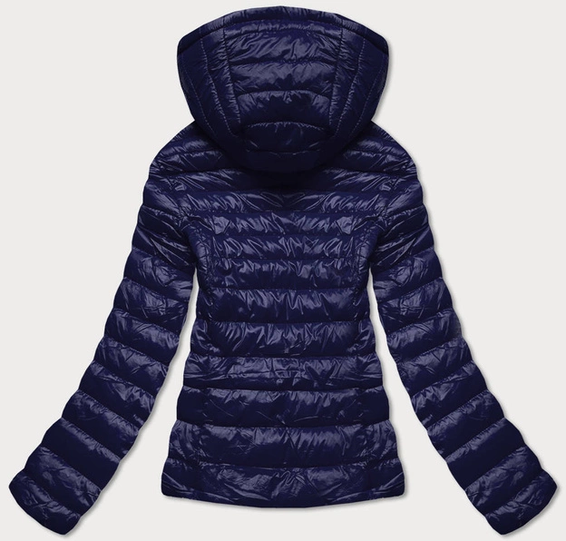 Pikowana kurtka dwustronna damska granatowa (b9775-3)
