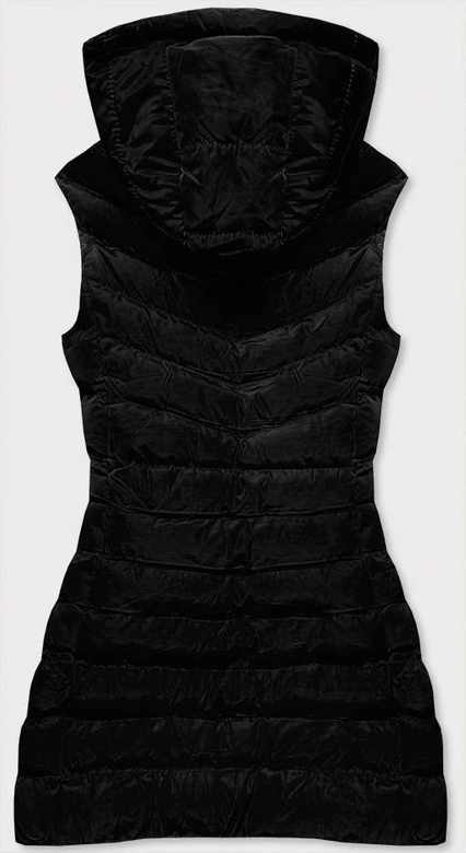 KAMIZELKA DAMSKA Z PUCHEM NATURALNYM CZARNA (6811)