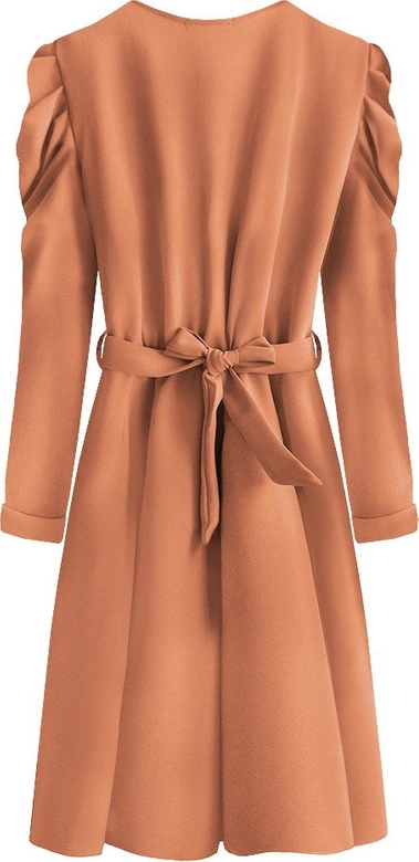 ELEGANCKA WIĄZANA SUKIENKA KOPERTOWA POMARAŃCZOWA (565ART)