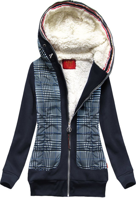 BLUZA OCIEPLONA FUTERKIEM GRANATOWA (671A)