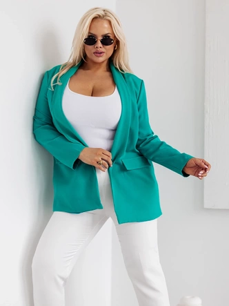 Klasyczna marynarka damska plus size morska (8275)