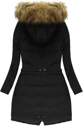 GRUBA PARKA ZIMOWA DAMSKA CZARNA (W710)