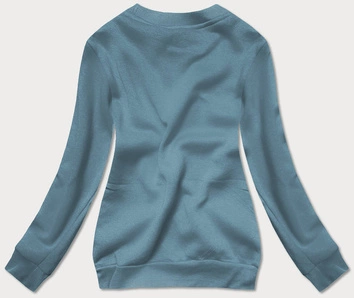 Bluza dresowa damska ze ściągaczami szaroniebieska (W01-9)