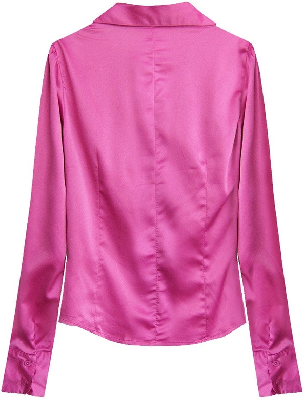 SATYNOWA KOSZULA AMARANTOWA (X1065X)