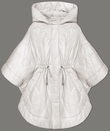 Kurtka typu ponczo ecru (P3-6911-12)