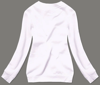 BLUZA DRESOWA DAMSKA ZE ŚCIĄGACZAMI BIAŁA (W01-1)
