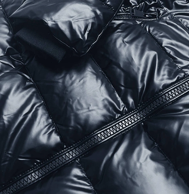 Taliowana kurtka zimowa damska granatowa (2M-032)