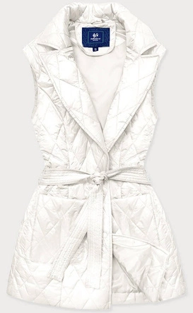 Kamizelka damska z kołnierzem ecru (jin221)