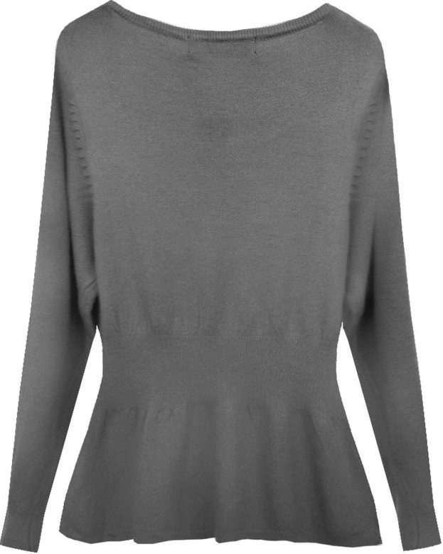 SWETER Z ŻABOTEM SZARY (1527)