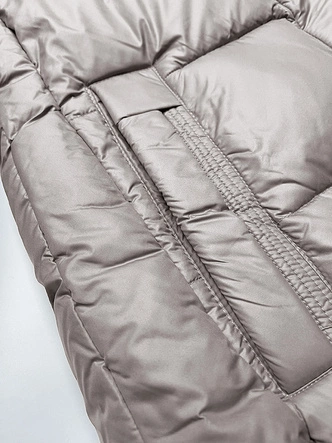 Zimowa kurtka damska z kontrastową podszewką Glakate szara (LU-238152#)