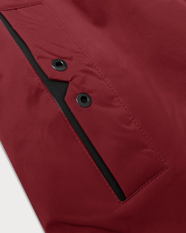 Prosta kurtka damska z kapturem LHD ciemny czerwony (LHD-24590)