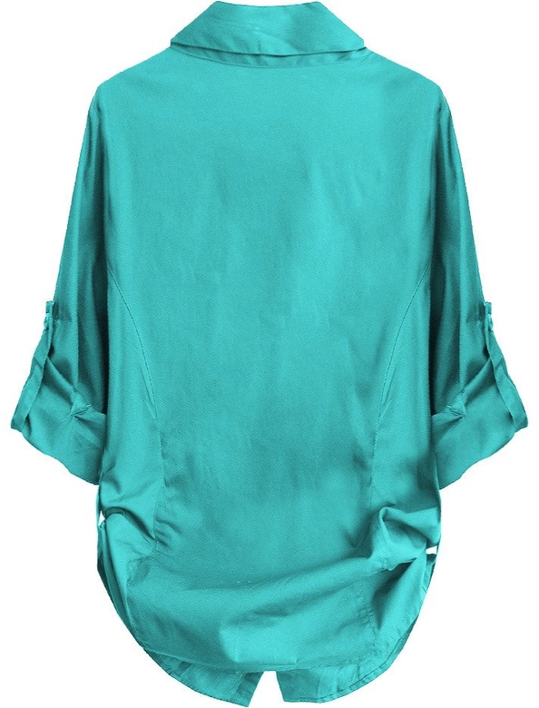 BAWEŁNIANA KOSZULA TURKUSOWA (1037)