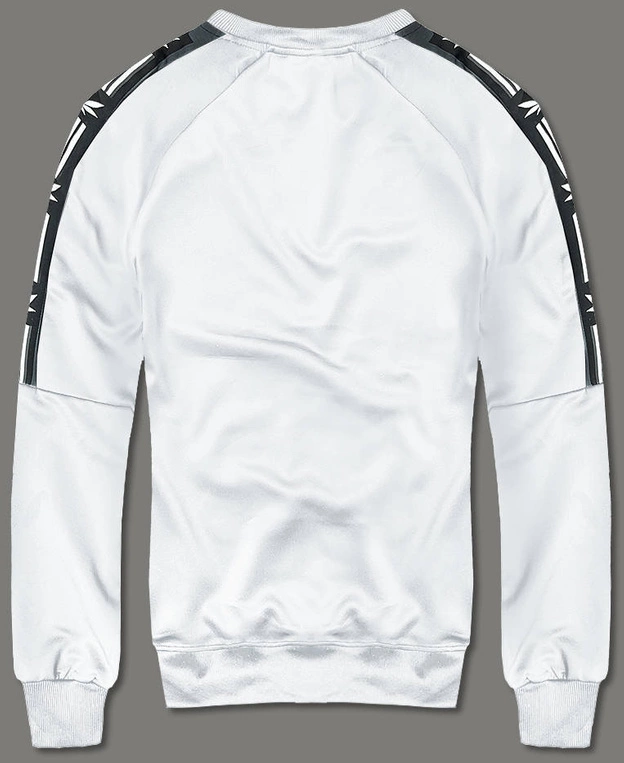 Męska bluza z nadrukiem biała (8B1108-1)