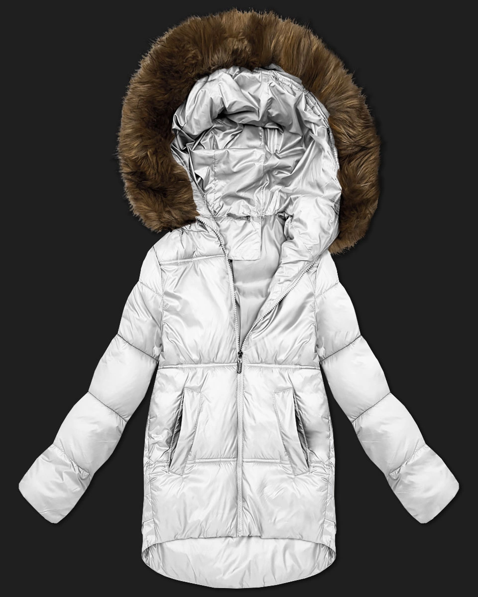 Damska kurtka bombka z kapturem S'West złamany biały (B8280-26)