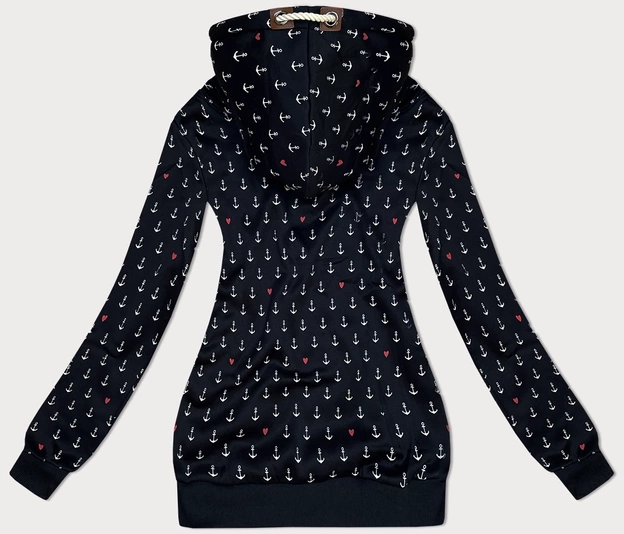 Wzorzysta bluza damska czarna (2304)