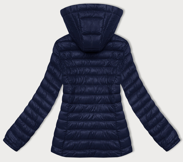 Pikowana kurtka damska z kapturem J Style granatowa (16M9102-215)