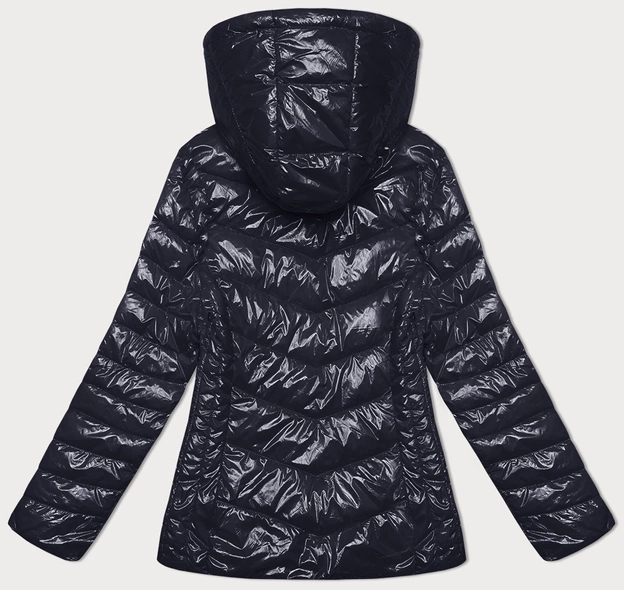 Pikowana kurtka z odpinanym kapturem S'West granatowa (B9753-3)