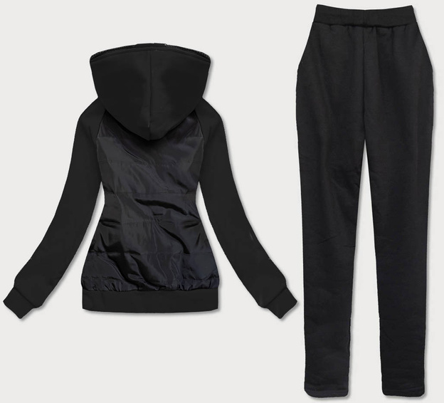 Damski dres z łączonych materiałów czarny (amg683/1)