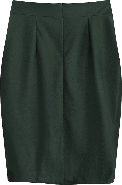OŁÓWKOWA SPÓDNICA Z EKOSKÓRY CIEMNOZIELONA (528ART)