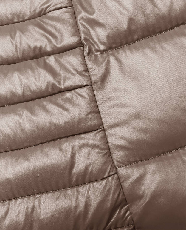 Pikowana kamizelka z kapturem cappuccino (16M9113-62)