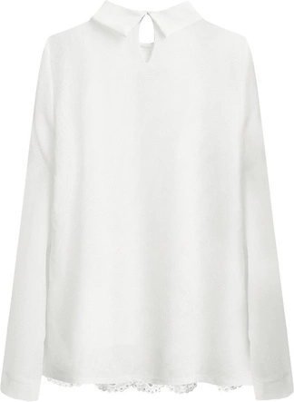 ELEGANCKA BLUZKA Z KOŁNIERZYKIEM BIAŁA (X6317/1X)