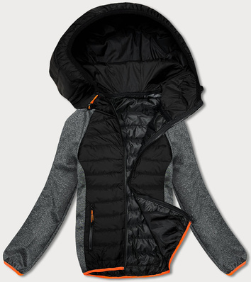 Lekka sportowa kurtka damska czarny-grafit (8M913-392)