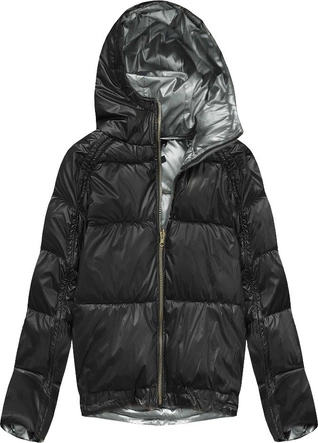 DWUSTRONNA ZIMOWA KURTKA DAMSKA CZARNA (X921X)