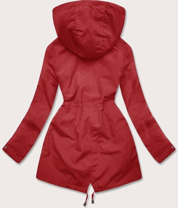 Cienka parka z ozdobnym wykończeniem czerwona (16M9068-270)