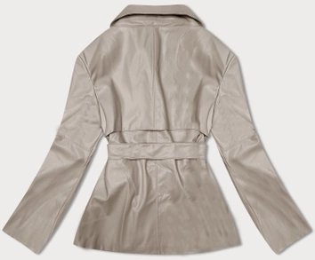 Krótki trencz ze skóry ekologicznej J Style ciepły beż (11Z8102)