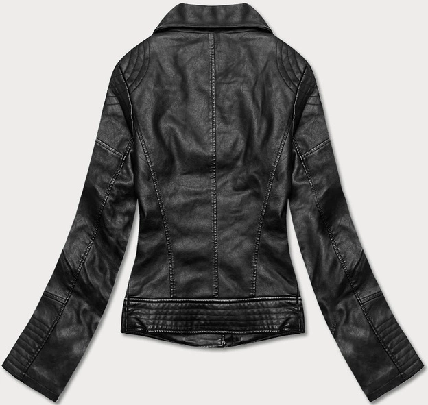 Damska kurtka z ekoskóry czarna (11Z8030)