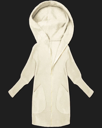 Narzutka kurtka alpaka z kapturem ecru (19905.1)