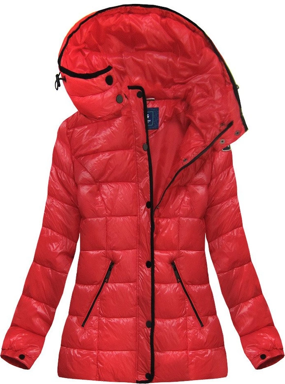 KRÓTKA BŁYSZCZĄCA KURTKA CZERWONA (J9-006)