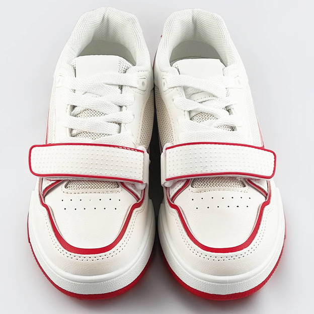 Damskie adidasy dwukolorowe biało-czerwone (ad-585)