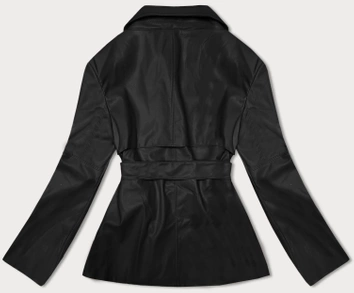 Krótki trencz ze skóry ekologicznej J Style czarny (11Z8102)