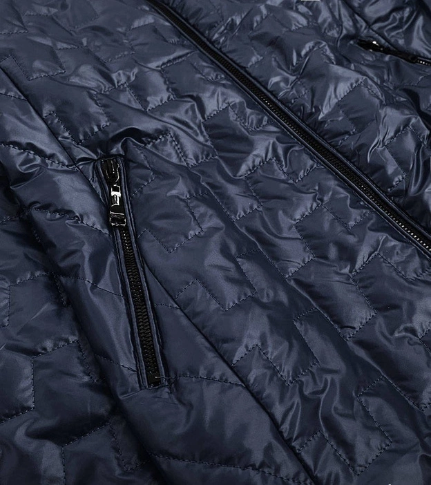 Kurtka damska z ozdobnymi wstawkami granatowa (mm50)