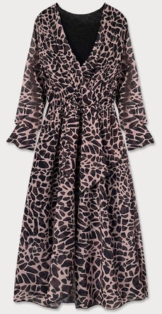 WZORZYSTA SUKIENKA KOPERTOWA RÓŻOWA (673/2ART)