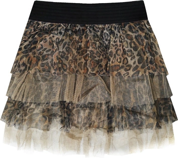 SPÓDNICA MINI W PANTERKĘ BRĄZOWA (382ART)