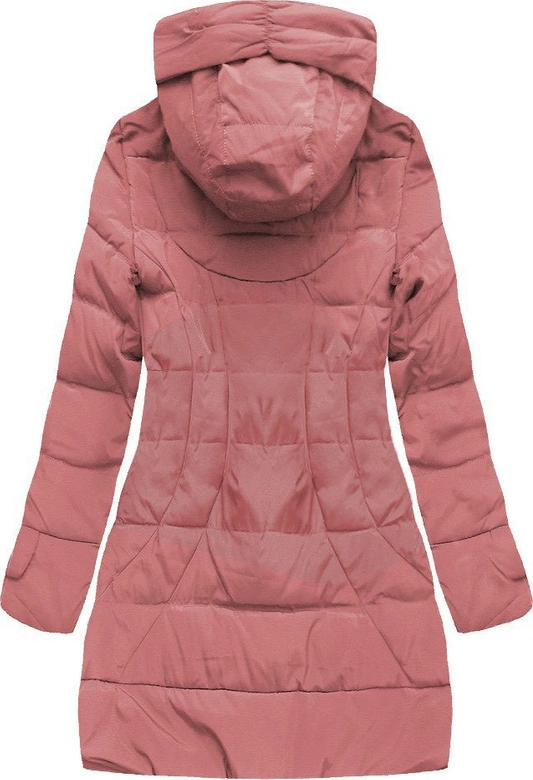 ZIMOWA KURTKA DAMSKA Z KAPTUREM RÓŻOWA (X1976X)