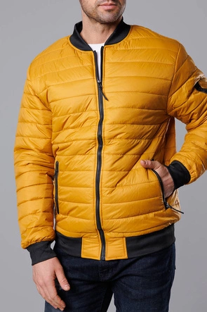 Pikowana bomberka męska ciemnożółta (MY02-23)