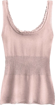 SWETERKOWA BLUZKA NA RAMIĄCZKACH PUDROWY RÓŻ (1515)