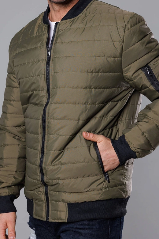 Pikowana bomberka męska khaki (MY02-3)