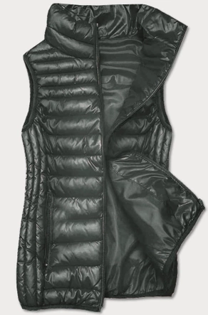 Damska kamizelka ze stójką khaki (B8233-11)