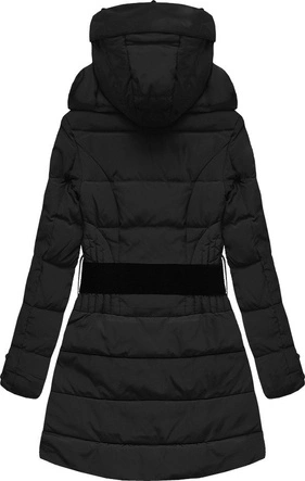 PIKOWANA KURTKA Z PUCHEM NATURALNYM CZARNA (X1212X)