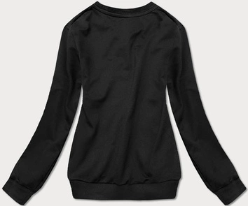 Cienka bluza dresowa damska ze ściągaczami czarna (WB11002-3)