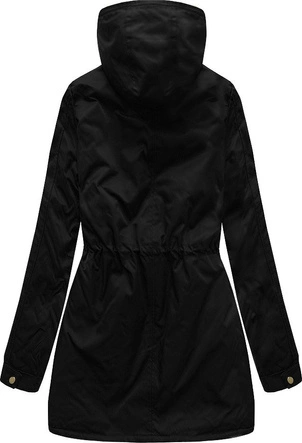 DWUSTRONNA PARKA Z KAPTUREM CZARNA (B2634)