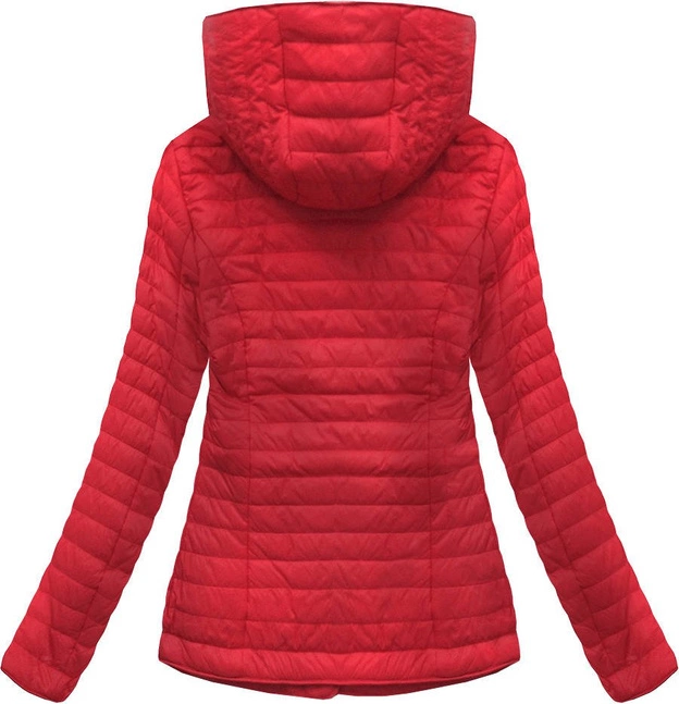 Kurtka z asymetrycznym zamkiem czerwona (dl015)