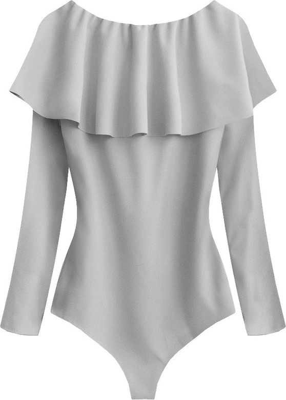 BODY Z DŁUGIM RĘKAWEM JASNOSZARE (539ART)