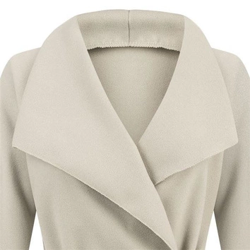 PŁASZCZ Z PASKIEM WATERFALL BEŻOWY CIEPŁY (8118)