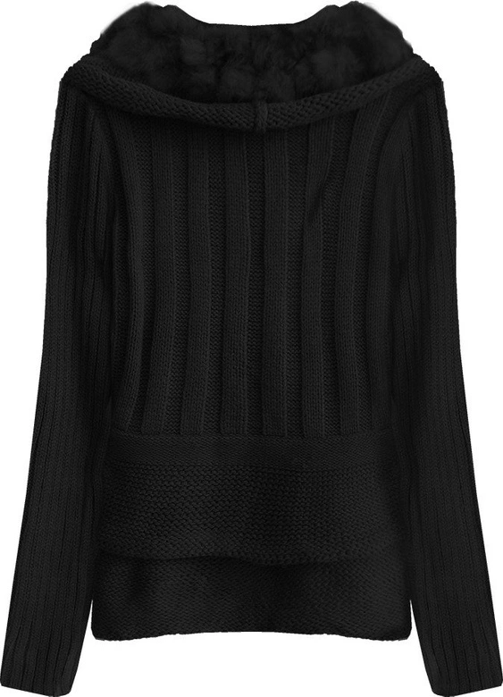 SWETER O GRUBYM SPLOCIE CZARNY (1618)