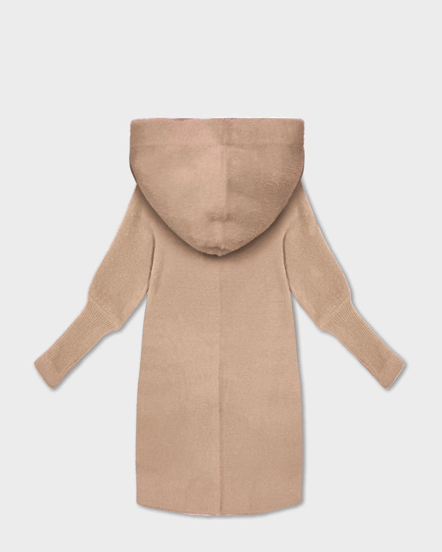 Narzutka kurtka alpaka z kapturem jasny beżowy (19905.1)